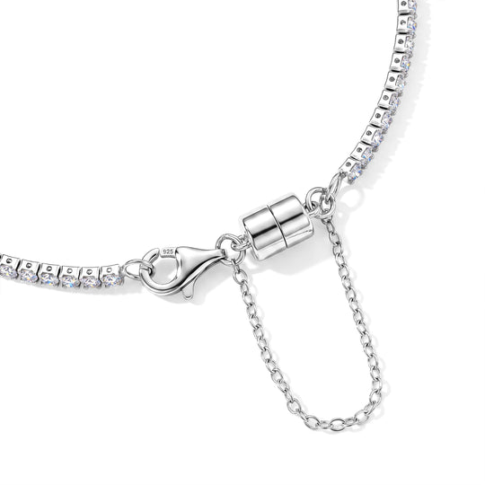 D'Joy Moissanit Armband ca. 18 cm 925 Silber Rhodiniert (10-15 Werktage Lieferzeit) ca. 2.24 ct