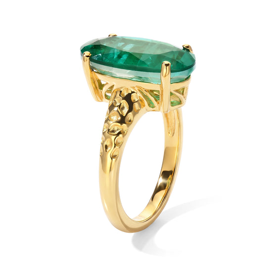 EVER TRUE Smaragd-Quarz Triplette Ring Reine Bronze (Größe 20.00) ca. 5,20 ct