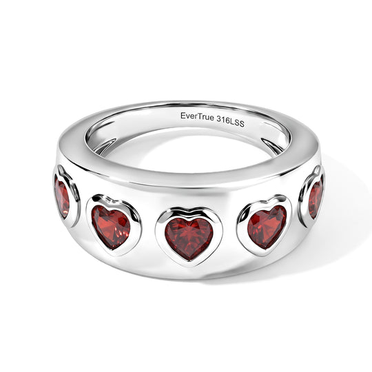 EVER TRUE Mosambik Granat Ring 316L Edelstahl (Größe 20.00) ca. 1,64 ct