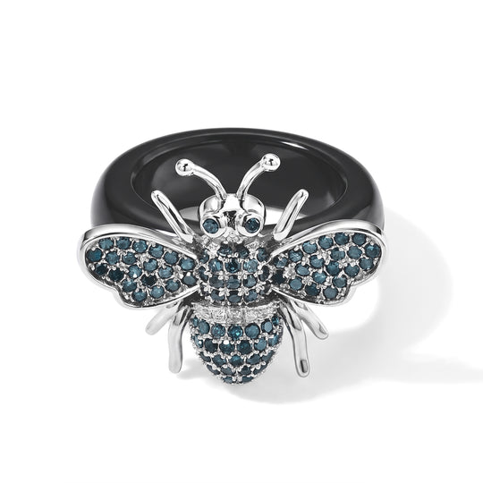 GP - Schwarze Jade, Blauer Saphir Ring 925 Silber Rhodiniert (Größe 18.00) ca. 30.55 ct