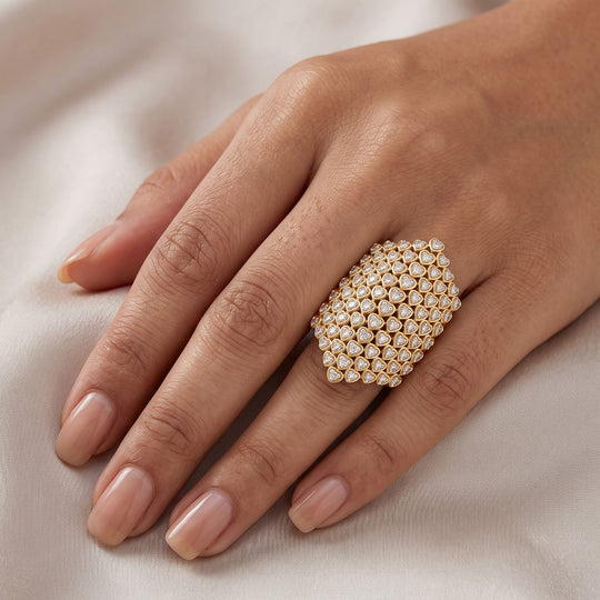LUXURIANT DIAMOND - Lab Grown Diamant SI-GH Ring 925 Silber 750 Gelbgold vermeil (Größe 18.00) ca. 0,50 ct