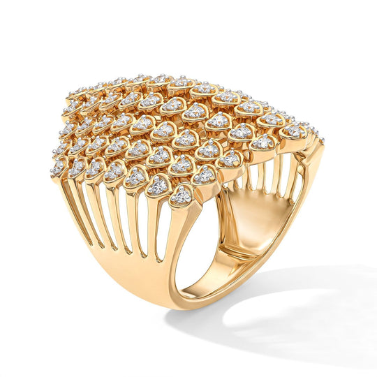 LUXURIANT DIAMOND - Lab Grown Diamant SI-GH Ring 925 Silber 750 Gelbgold vermeil (Größe 18.00) ca. 0,50 ct