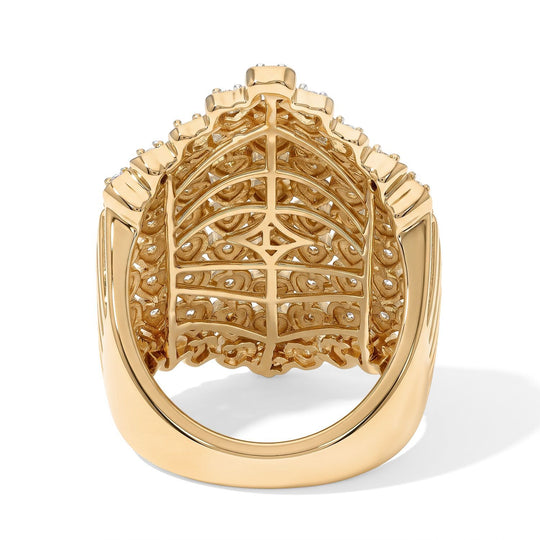 LUXURIANT DIAMOND - Lab Grown Diamant SI-GH Ring 925 Silber 750 Gelbgold vermeil (Größe 18.00) ca. 0,50 ct