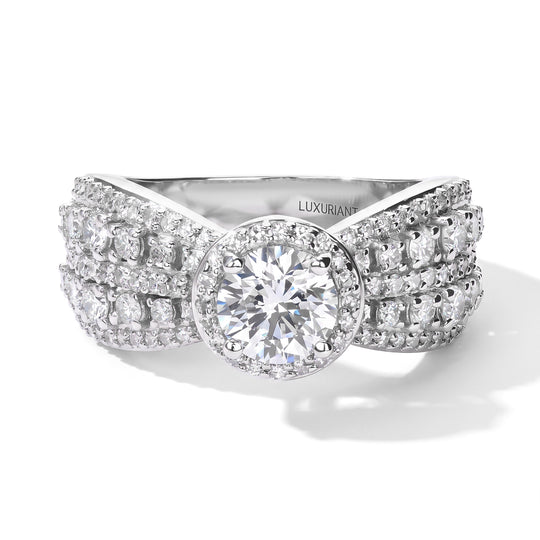 LUXURIANT DIAMOND - Lab Grown Diamant VS-EF Ring 925 Silber Rhodiniert (Größe 20.00) ca. 2.00 ct