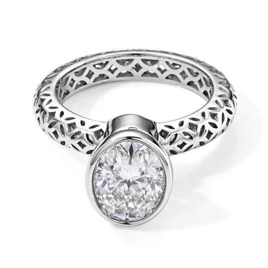 D'Joy Moissanit Ring 925 Silber Rhodiniert (Größe 16.00) ca. 2,62 ct