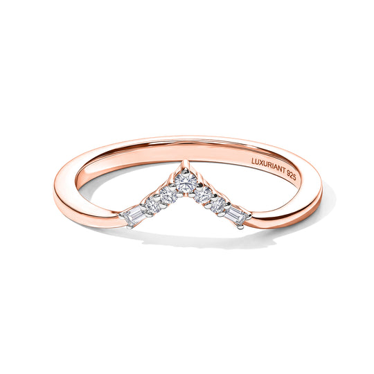 LUXURIANT 0,06 ct. SI Labor Diamant Ring, 925 Silber 750 Gelbgold Vermeil