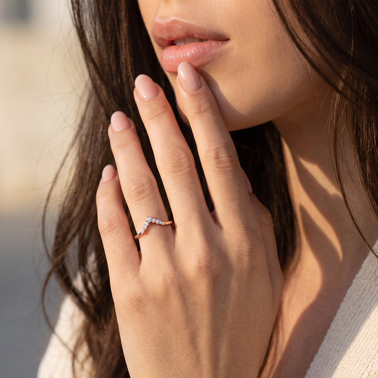 LUXURIANT DIAMOND - Lab Grown Diamant SI Ring 925 Silber 750 Roségold vermeil (Größe 17.00) ca. 0,06 ct