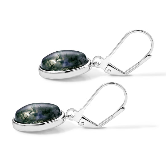 Moosachat Ohrringe Nickelfreies Messing ca. 17.00 ct