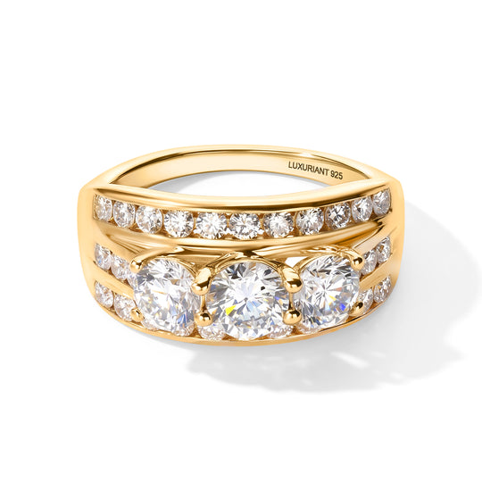 LUXURIANT 3.00 ct. SGL zertifizierter SI-GH Labor Diamant Ring, 925 Silber rhodiniert