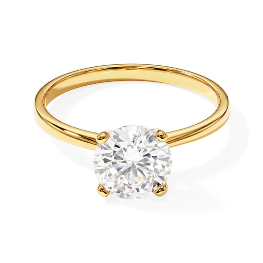 D'Joy GRA Zertifiziert Moissanit Ring 925 Silber 750 Gelbgold vermeil (Größe 18.00) ca. 2.00 ct