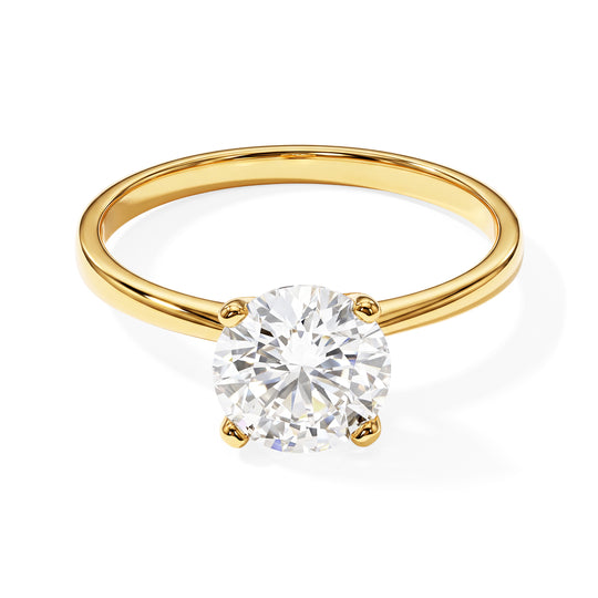 D'Joy GRA Zertifiziert Moissanit Ring 925 Silber 750 Gelbgold vermeil (Größe 18.00) ca. 2.00 ct