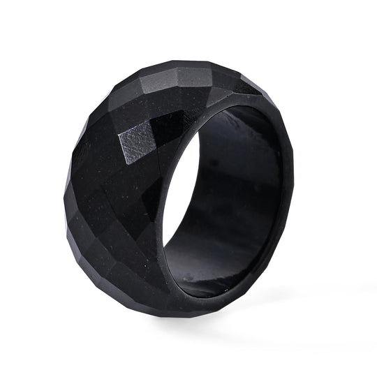 Schwarzer Jadeit Ring (Größe 23.00) ca. 30.00 ct