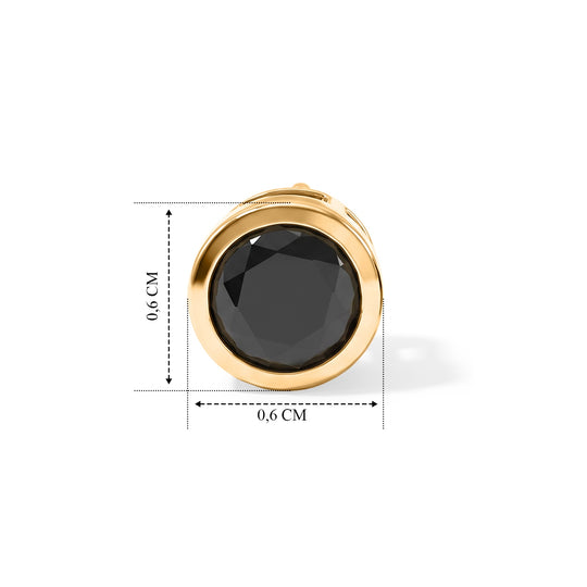 D'Joy Schwarzer Moissanit Ohrringe 925 Silber 750 Gelbgold vermeil ca. 0.88 ct