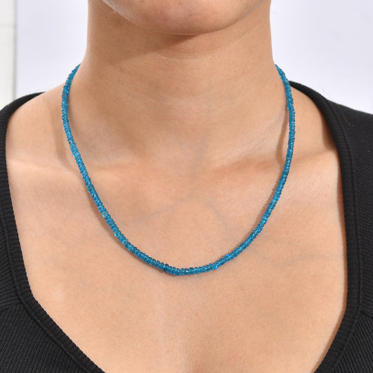D'Joy AAA Neon Apatit Halskette ca. 45 cm 925 Silber Rhodiniert ca. 48,00 ct.