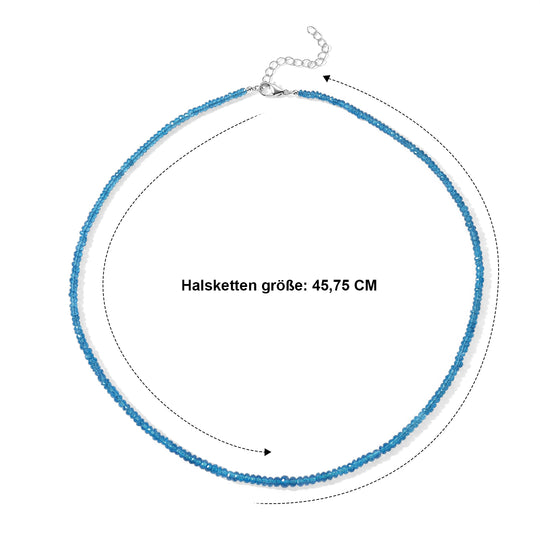D'Joy AAA Neon Apatit Halskette ca. 45 cm 925 Silber Rhodiniert ca. 48,00 ct.