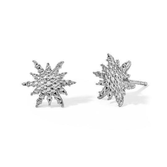 D'Joy Weißer Diamant Ohrringe 925 Silber Platiniert ca.