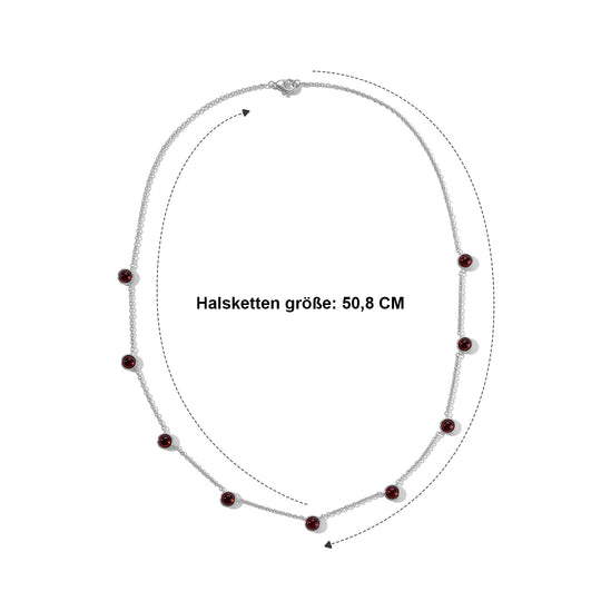EVER TRUE Mosambik Granat Halskette ca. 50 cm 316L Edelstahl ca. 7.53 ct
