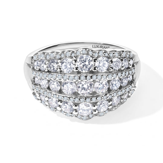 LUXURIANT DIAMOND - Lab Grown Diamant SGL zertifiziert SI-GH Ring 925 Silber 750 Gelbgold vermeil (Größe 18.00) ca. 1.90 ct