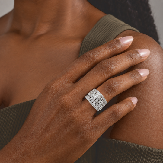 LUXURIANT DIAMOND - Lab Grown Diamant SI-GH Ring 925 Silber Rhodiniert (Größe 21.00) ca. 1,65 ct