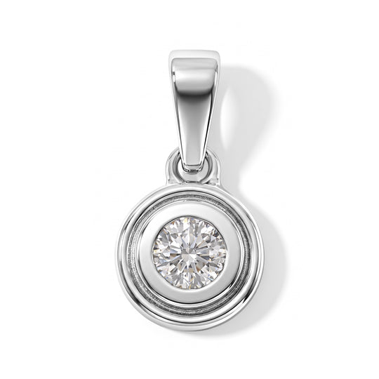 D'Joy Moissanit Anhänger 925 Silber Platiniert ca. 0.32 ct