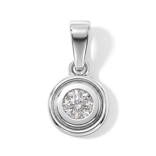 D'Joy Moissanit Anhänger 925 Silber 750 Vergoldet ca. 0.32 ct
