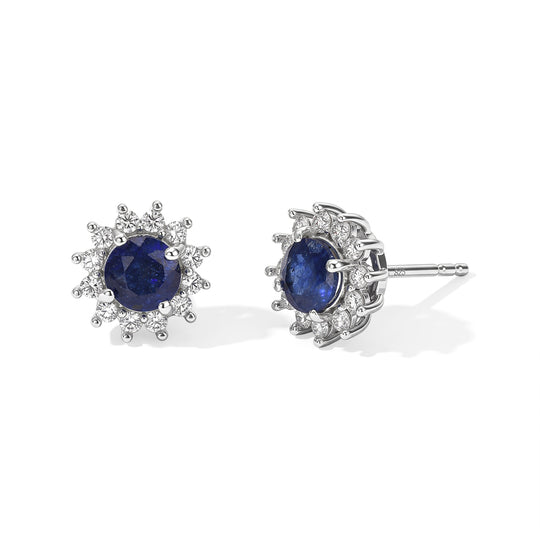 D'Joy Aquamarin, Weißer Zirkon Ohrringe 925 Silber Platiniert ca. 1,32 ct.