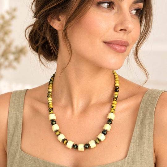 EVER TRUE Grüner Aventurin Halskette ca. 50 cm Nickelfreies Messing Gold ca. 440.00 ct