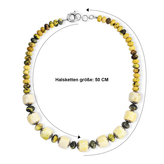 EVER TRUE Grüner Aventurin Halskette ca. 50 cm Nickelfreies Messing Gold ca. 440.00 ct