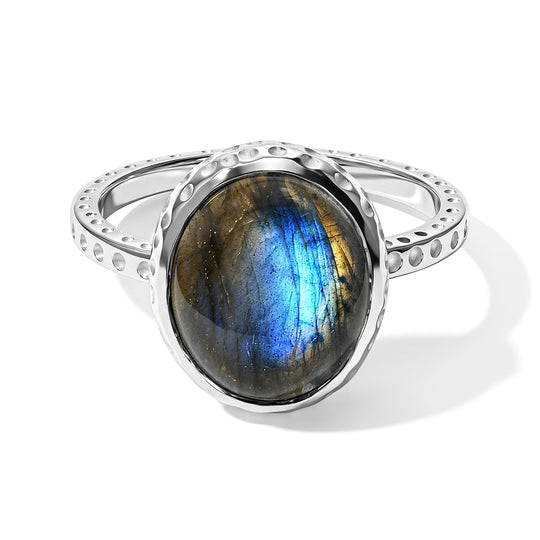 D'Joy AAA Labradorit Ring 925 Silber (Größe 20.00) ca. 5,00 ct