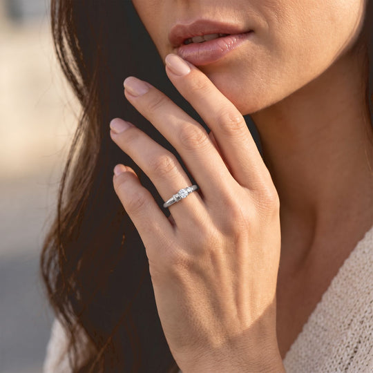 LUXURIANT DIAMOND - Lab Grown Diamant SI-GH Ring 925 Silber Rhodiniert (Größe 18.00) ca. 0,27 ct