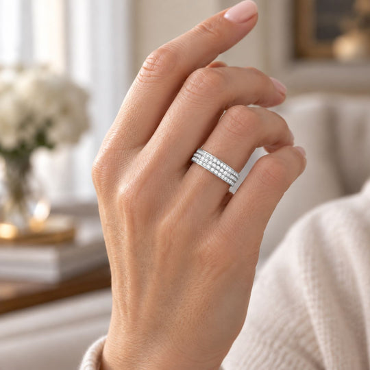 LUXURIANT DIAMOND - Lab Grown Diamant SI-GH Ring 925 Silber 750 Gelbgold vermeil (Größe 16.00) ca. 0,51 ct