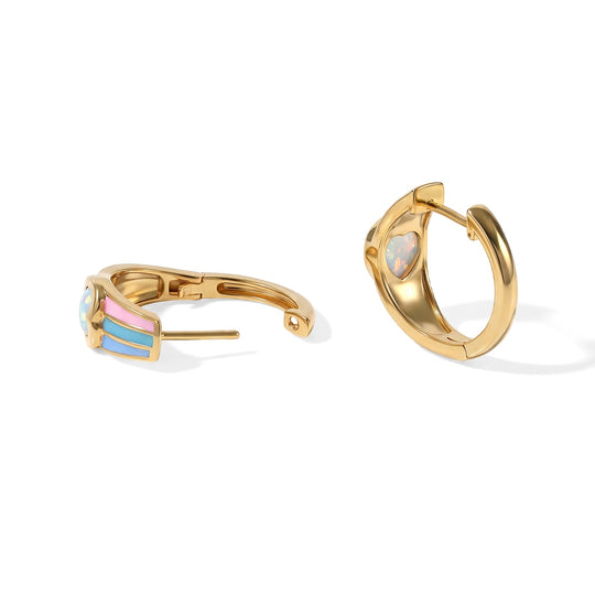 EVER TRUE AAA Natürlicher, äthiopischer Welo Opal Ohrringe Reine Bronze (10-15 Werktage Lieferzeit) ca. 1,10 ct.