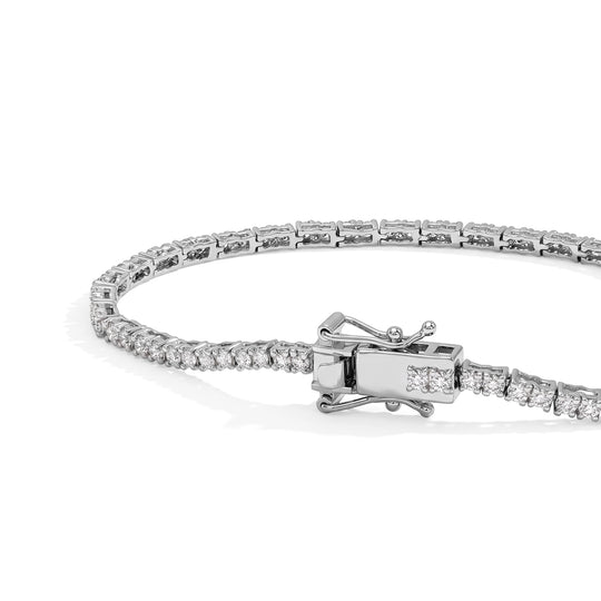 LUXURIANT DIAMOND - Lab Grown Diamant SGL zertifiziert SI Armband ca. 19 cm 925 Silber Rhodiniert ca. 3,00 ct.