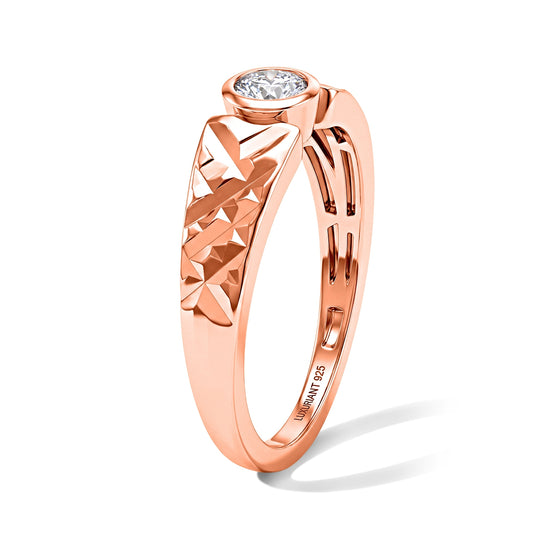 LUXURIANT DIAMOND - Lab Grown Diamant SI-GH Ring 925 Silber 750 Gelbgold vermeil (Größe 21.00) ca. 0,36 ct