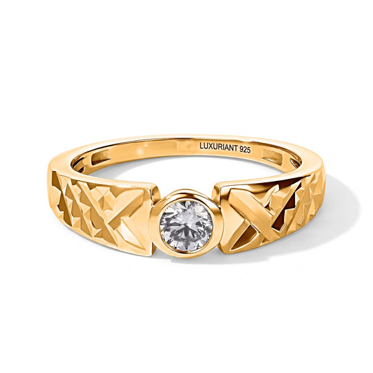 LUXURIANT DIAMOND - Lab Grown Diamant SI-GH Ring 925 Silber 750 Gelbgold vermeil (Größe 21.00) ca. 0,36 ct