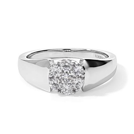 LUXURIANT DIAMOND - Lab Grown Diamant SI-GH Ring 925 Silber Rhodiniert (Größe 20.00) ca. 0,53 ct