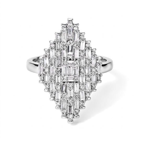 LUXURIANT DIAMOND - Lab Grown Diamant SI-GH Ring 925 Silber 750 Gelbgold vermeil (Größe 18.00) ca. 1,03 ct
