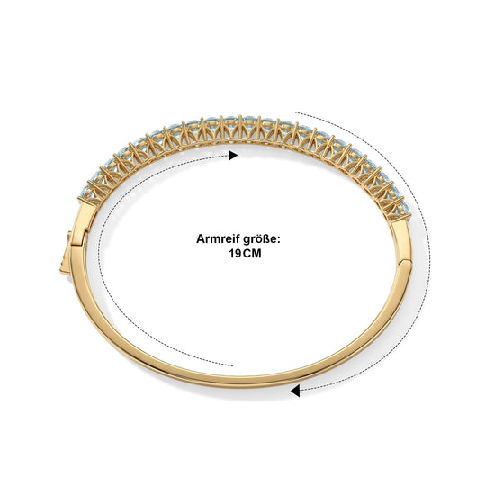 EVER TRUE AA Blauer Apatit Armreif ca. 19 cm Reine Bronze ca. 4,04 ct.