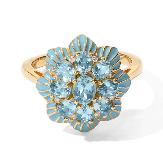 EVER TRUE Blauer Apatit Ring Reine Bronze (Größe 20.00) ca. 2,05 ct