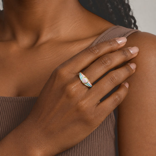 EVER TRUE AAA Natürlicher, äthiopischer Welo Opal Ring Reine Bronze (Größe 21.00) (10-15 Werktage Lieferzeit) ca. 0,83 ct
