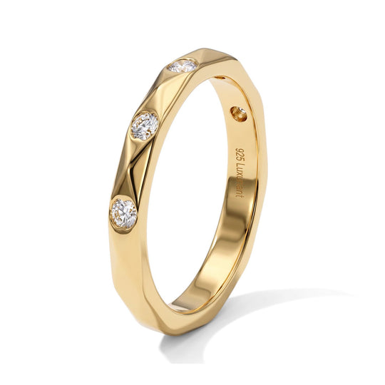 LUXURIANT DIAMOND - Lab Grown Diamant SI-GH Ring 925 Silber 750 Gelbgold vermeil (Größe 18.00) ca. 0,33 ct