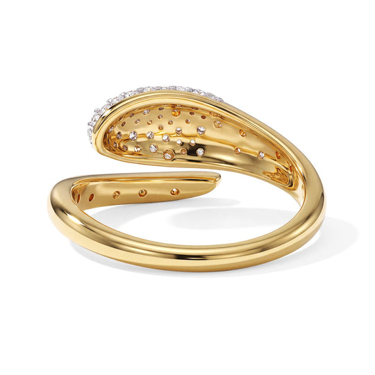 LUXURIANT DIAMOND - Lab Grown Diamant SGL zertifiziert SI-GH Ring 925 Silber 750 Gelbgold vermeil (Größe 18.00) ca. 0,50 ct