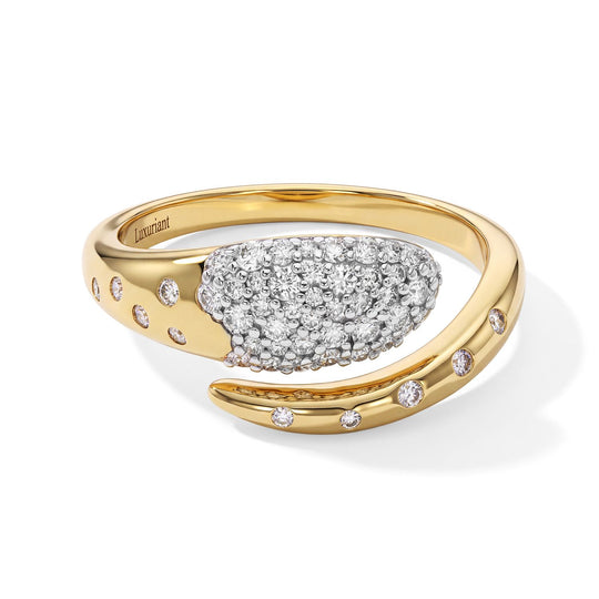 LUXURIANT DIAMOND - Lab Grown Diamant SGL zertifiziert SI-GH Ring 925 Silber 750 Gelbgold vermeil (Größe 18.00) ca. 0,50 ct