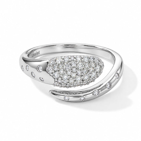 LUXURIANT DIAMOND - Lab Grown Diamant SGL zertifiziert SI-GH Ring 925 Silber 750 Gelbgold vermeil (Größe 18.00) ca. 0,50 ct
