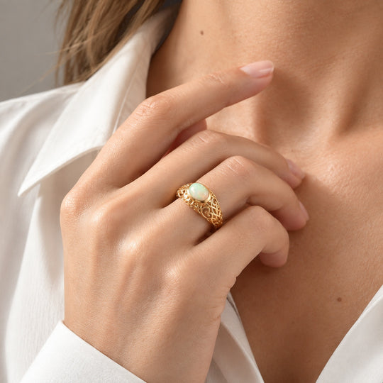 EVER TRUE AAA Natürlicher, äthiopischer Welo Opal Ring Reine Bronze (Größe 17.00) (10-15 Werktage Lieferzeit) ca. 0,91 ct