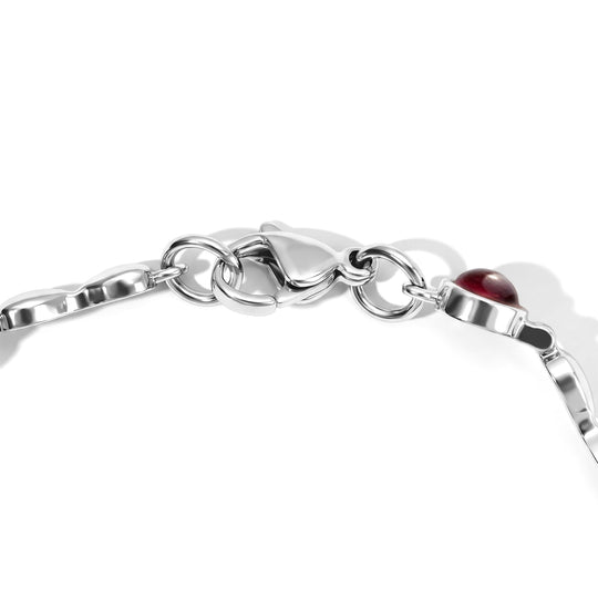 EVER TRUE Mosambik Granat Armband ca. 18 cm 316L Edelstahl ca. 7.97 ct