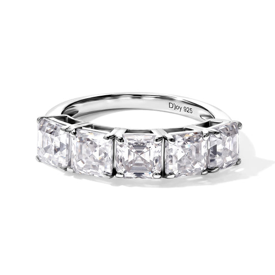 D'Joy Moissanit Ring 925 Silber Rhodiniert (Größe 20.00) ca. 3,02 ct