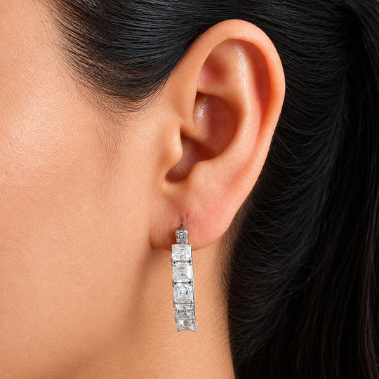 D'Joy Moissanit Ohrringe 925 Silber Rhodiniert ca. 6,99 ct.