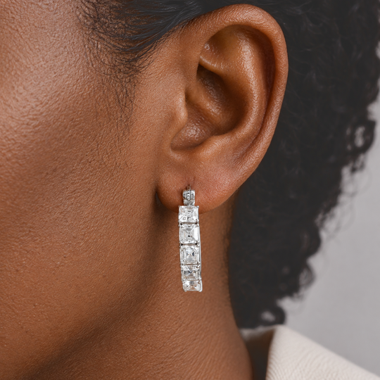 D'Joy Moissanit Ohrringe 925 Silber Rhodiniert ca. 6,99 ct.