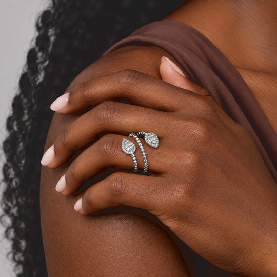 D'Joy Moissanit Ring 925 Silber Rhodiniert (Größe 21.00) ca. 0,55 ct